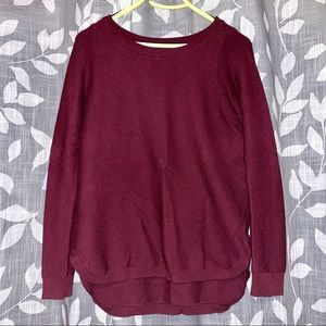 Burgundy Ribbed Long Sleeve Top